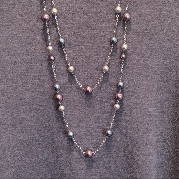 Lia Sophia Double Strand Pearl Necklace - Picture 3 of 5